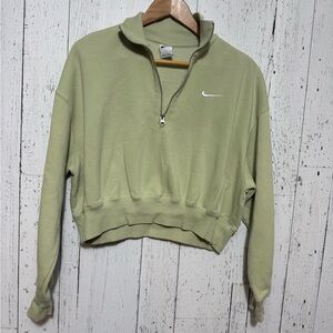 Nike Women's Sage Green Half-Zip Sweatshirt